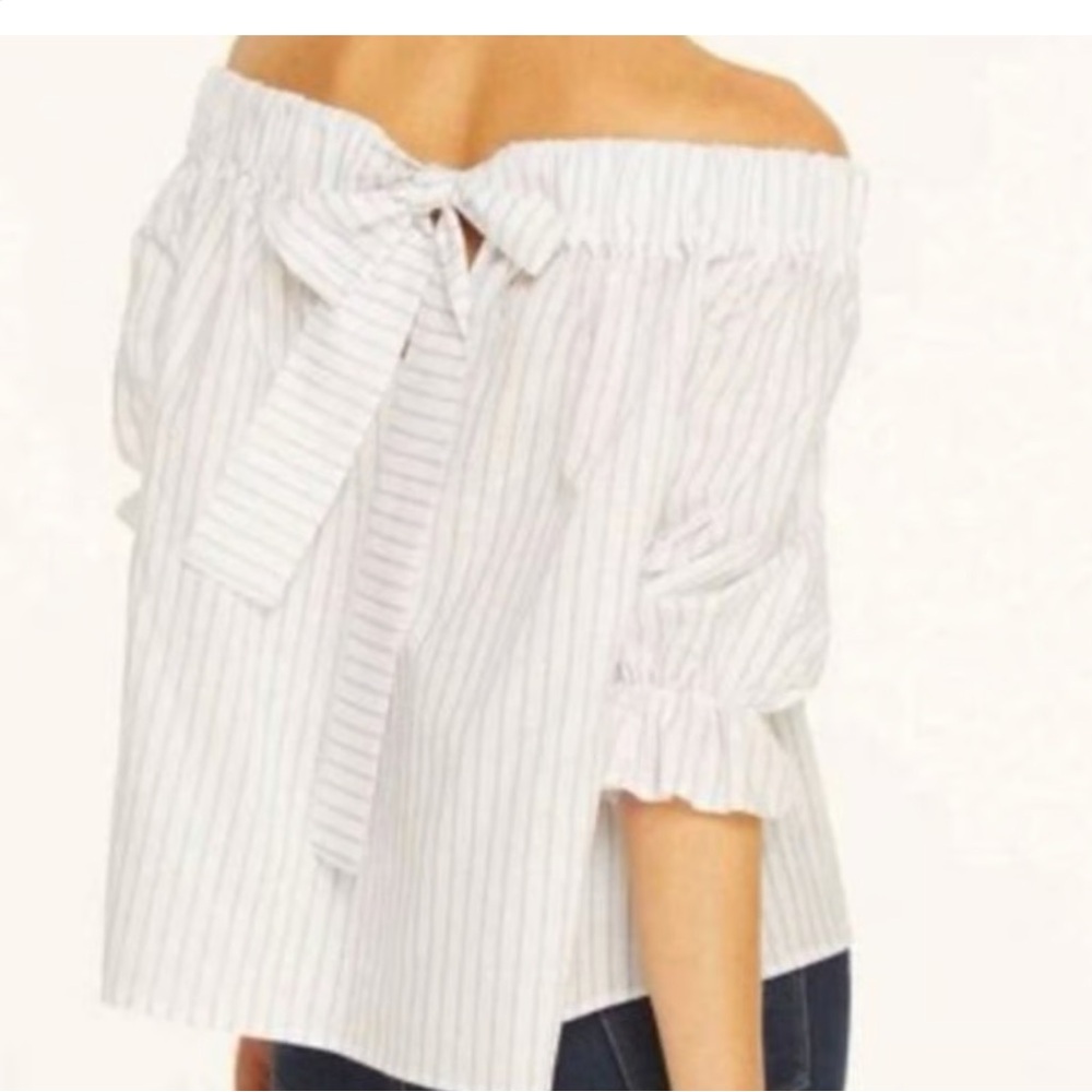 Elegant Off-Shoulder White Blouse - Picture 2 of 6